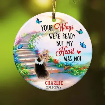 Personalized Your Wings Were Ready Dog Memorial Ornament - Thegiftio UK