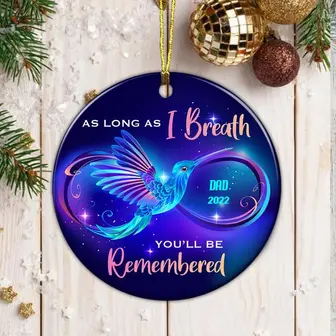 Personalized Memo Mom Dad Circle Ornament - Thegiftio UK