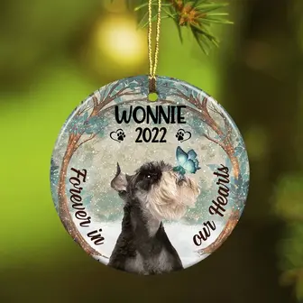 Personalized Forever In Our Hearts Schnauzer Dog Memorial Ornament - Thegiftio UK