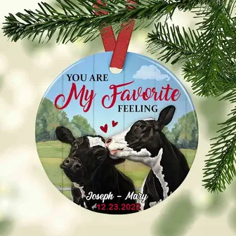 Personalized You Are My Favorite Cows Couple Ornament - Thegiftio UK