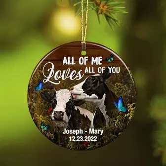 Personalized Cow Couple All Of Me Ornament - Thegiftio UK