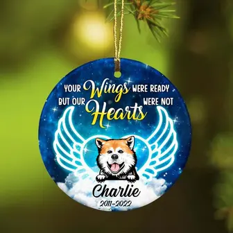 Personalized Your Wings Were Ready Dog Memorial Ornament - Thegiftio UK