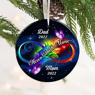 Personalized Memo Mom Dad Circle Ornament - Thegiftio UK