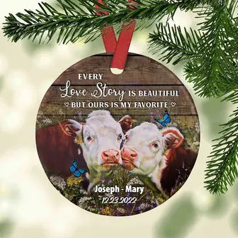 Personalized Cow Couple My Favorite Ornament - Thegiftio UK