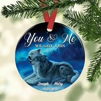 Personalized Wolf Couple Ornament - Thegiftio