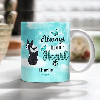 Personalized Always In Heart Dog Memorial Mug - Thegiftio UK