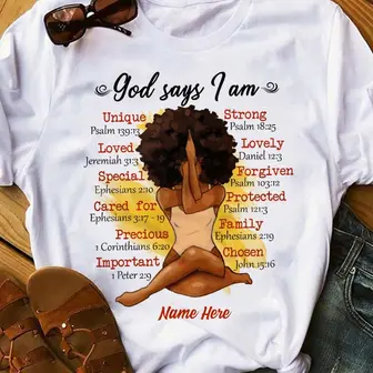 Personalized Daughter BWA God Says I Am T Shirt - Thegiftio UK