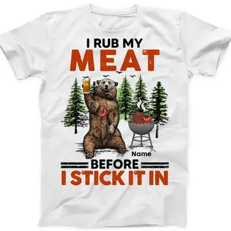 Personalized I Rub My Meat BBQ Camping T Shirt