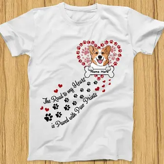 Personalized Dog Road To My Heart T Shirt - Thegiftio UK