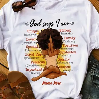 Personalized BWA God Says I Am T Shirt - Thegiftio UK