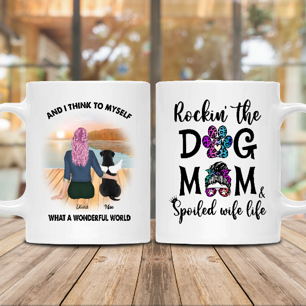 Custom Rocking The Dog Mom Spoiled Wife Life | Custom Name | Dog Moms Gifts | Personalized Dog Mom Custom Unisex Sweatshirt | Seseable CA