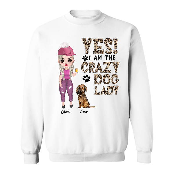 Custom Yes I Am The Crazy Dog Lady | Custom Name | Dog Moms Gifts | Personalized Dog Mom | Seseable CA