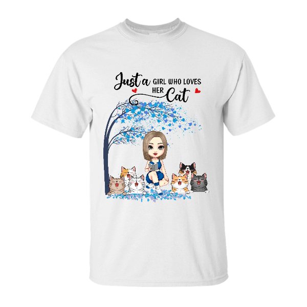 Custom Just a Girl Who Loves Cat| Custom Name | Cat Moms Gifts | Personalized Cat Mom | Seseable CA