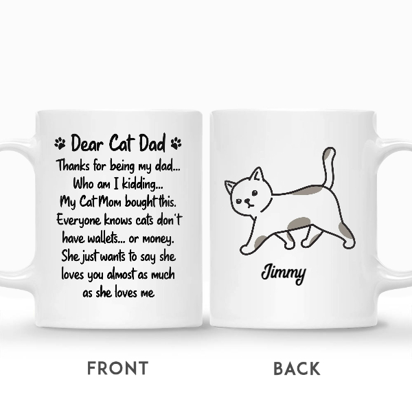 Custom My Cat Mom Say She Loves You | Custom Name | Cat Dads Gifts | Personalized Cat Dads | Seseable CA