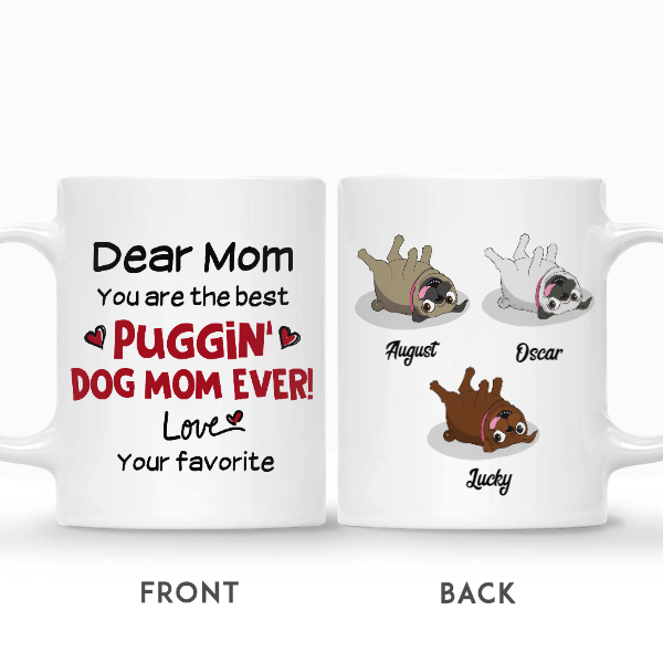 Custom Best Puggin Dog Mom Ever | Custom Name | Dog Moms Gifts | Personalized Dog Mom