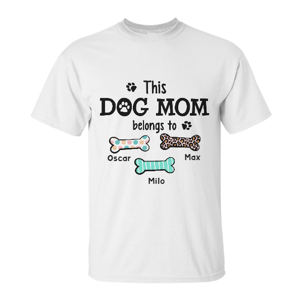 Custom Dog Mom Belongs To Dog Paws | Custom Name | Dog Moms Gifts | Personalized Dog Mom
