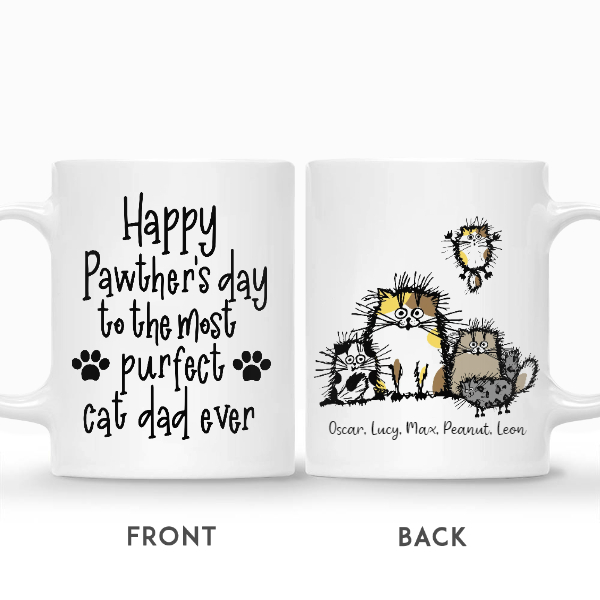 Custom Happy Pawthers Day Cat Dad | Custom Name | Funny Cat Dads Gifts | Personalized Cat Dad | Seseable CA