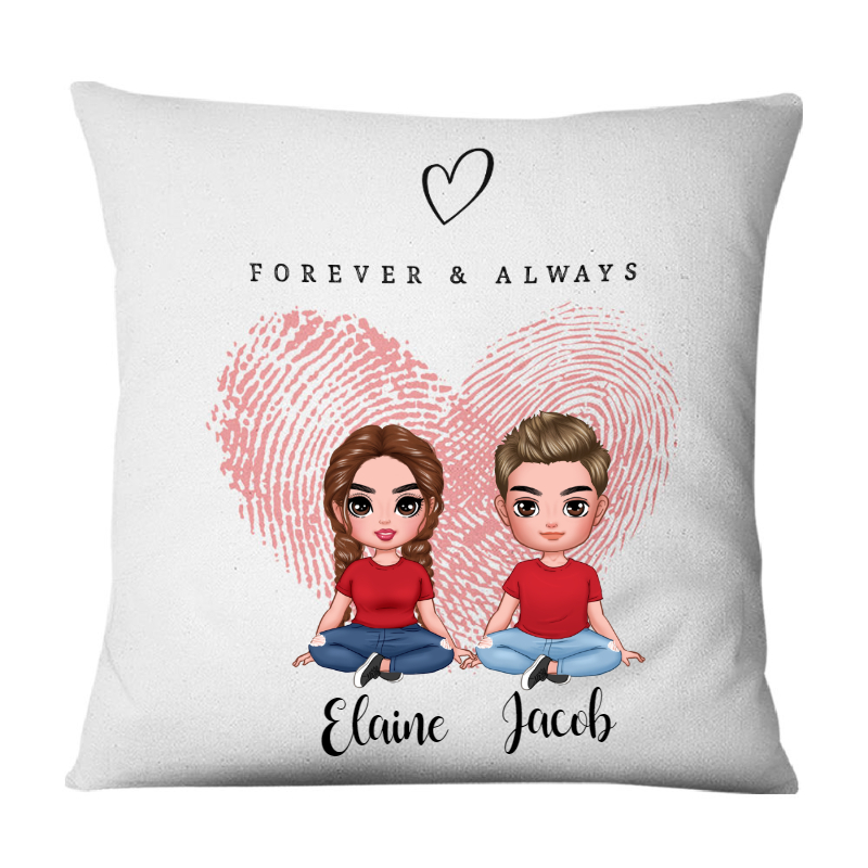 Custom Name Pillow Forever And Always Love Couple Personalize Pillow Cushion Home Decor - Monsterry AU