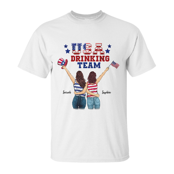Custom Friends USA Drinking team | Custom Name | 4th Of July Gift For Friends | Personalized Best Friend | Seseable CA