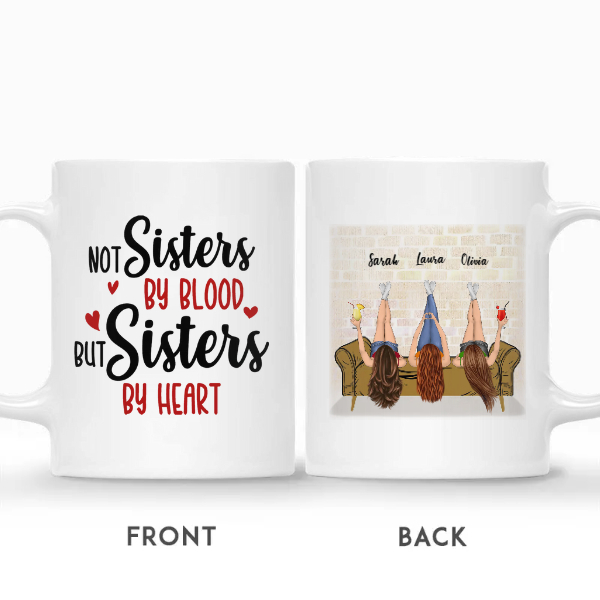 Custom Not Sisters By Blood But Sister By Heart | Custom Name | Birthday Gifts For Besties Friends Sister | Personalized Best Friend | Seseable CA