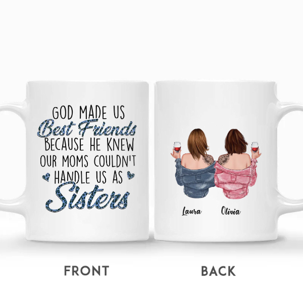 Custom Name Tattoo Besties God Made Us Friends Because He Knew Our Moms Could Not Handle Us Personalized Best Friend | Seseable CA