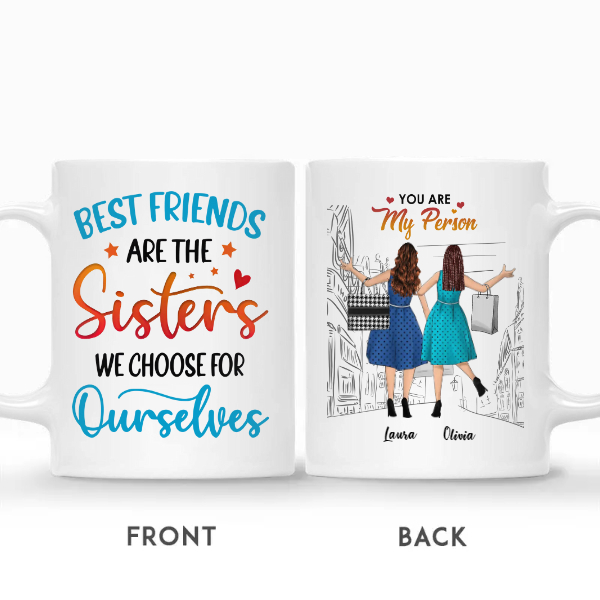 Custom Name Shopping Girls Best Friend Are The Sisters We Choose Personalized Best Friend | Seseable CA