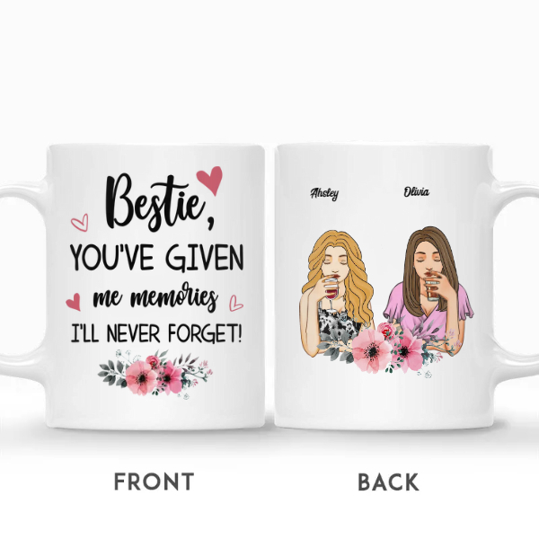 Custom Best Friends Gifts Personalized Name Gift For Bestie Drinking Team Bestie You Have Given Me Memories | Seseable CA