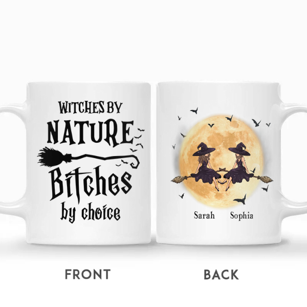 Custom Halloween Witches Gifts Personalized Name Bestie Gift Witch by Nature Bitch by Choice | Seseable CA