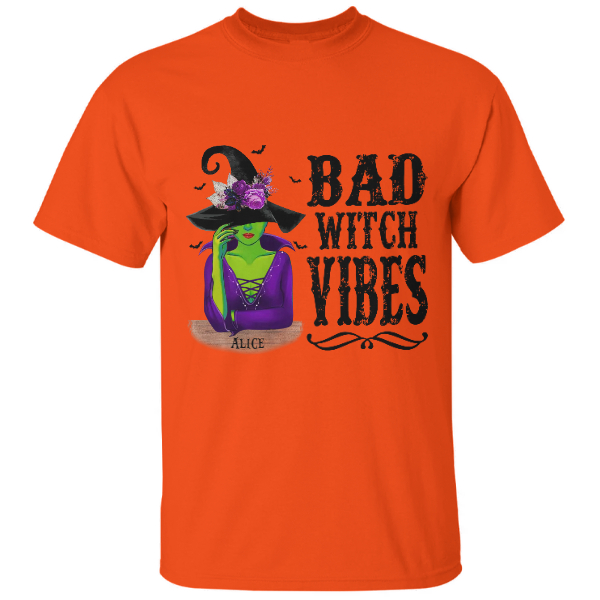 Custom Halloween Witches Gifts Personalized Name Bad Witch Vibes | Seseable CA