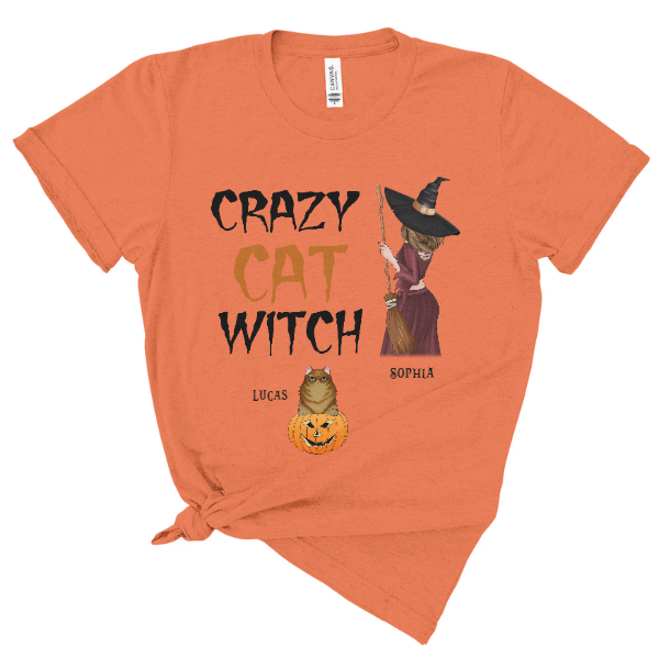 Custom Halloween Cat Mom Gifts Personalized Gift For Cat Lovers Crazy Cat Witch | Seseable CA