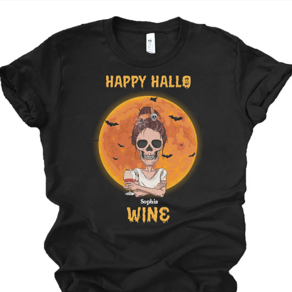 Custom Halloween Gifts Personalized Gift For Wine Lovers Happy Hallo Wine | Seseable CA
