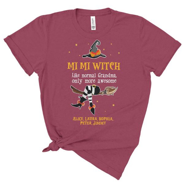 Custom Halloween Grandma Gifts Personalized Name Gift For Nanas Moms Mi Mi Witch | Seseable CA