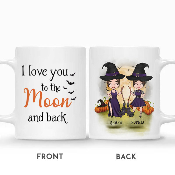 Custom Halloween Best Friends Gifts Personalized Name I Love You To The Moon And Back