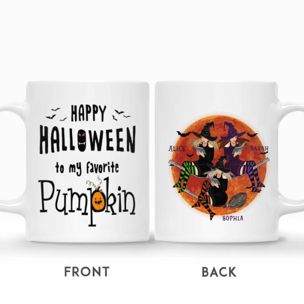 Custom Halloween Witches Reading Gifts Personalized Name Happy Halloween To My Favorite Pumpkin