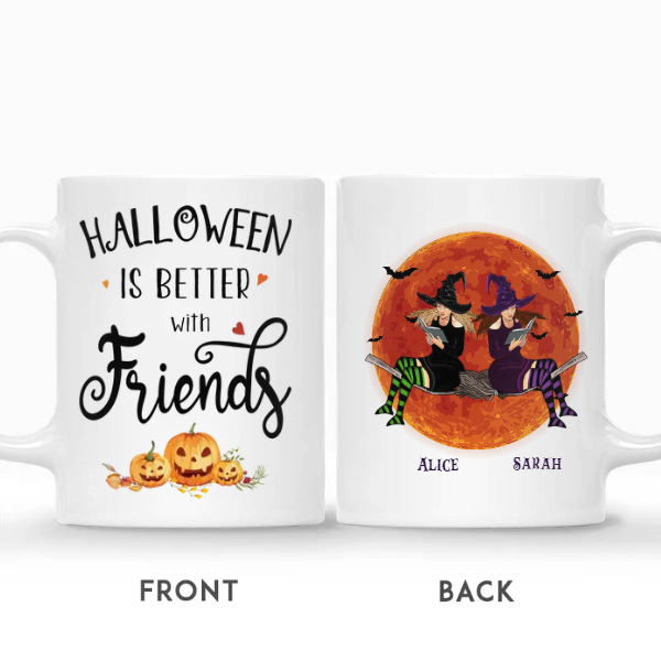 Custom Halloween Witches Reading Gifts Personalized Name Gifts For Friends Halloween Is Better With Friends