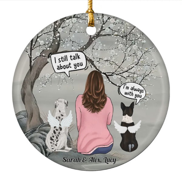 Custom Christmas Dog Memorial Gifts Personalized Name Sympathy Gift For Dog Loss I Still Talk About You | Seseable CA