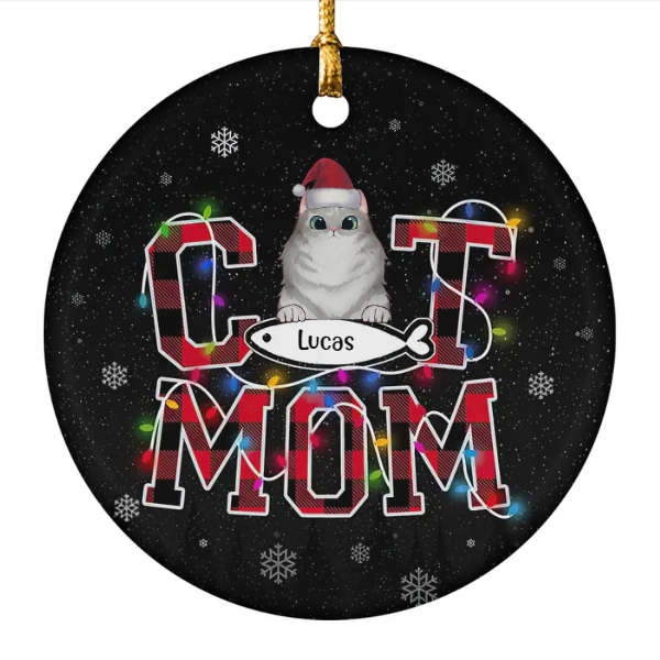 Custom Christmas Cat Moms Gifts Personalized Name Gift For Cat Lovers Cat Mom | Seseable CA