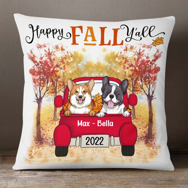 Personalized Dog Fall Halloween Pillow