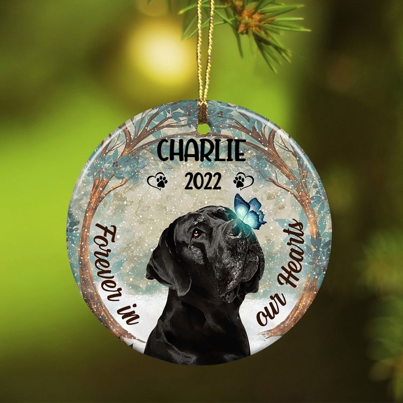 Personalized Forever In Our Hearts Great Dane Dog Memorial  Ornament
