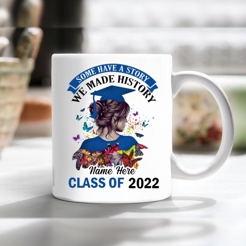 Personalized Graduation Girl Make History Mug